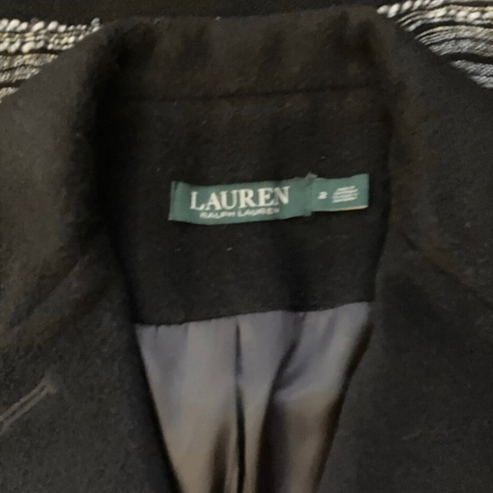 Ralph Lauren Classic Black Wool Blend Pea Coat Size 2 - Picture 3 of 5